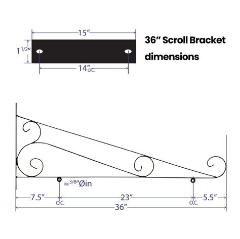 36 scrolled metal brackets|36 inch scroll brackets.